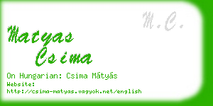 matyas csima business card